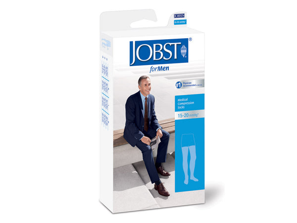Jobst forMen Closed Toe Thigh High Support Socks 15-20 mmHg