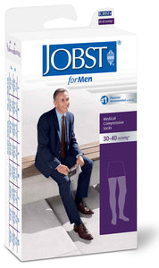 Jobst forMen Closed Toe Thigh High Support Socks 30-40 mmHg
