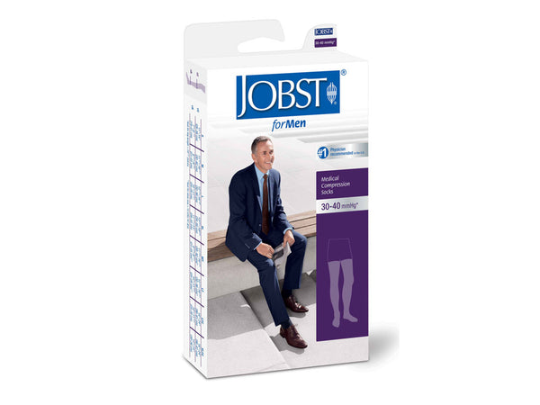 Jobst forMen Closed Toe Thigh High Support Socks 30-40 mmHg